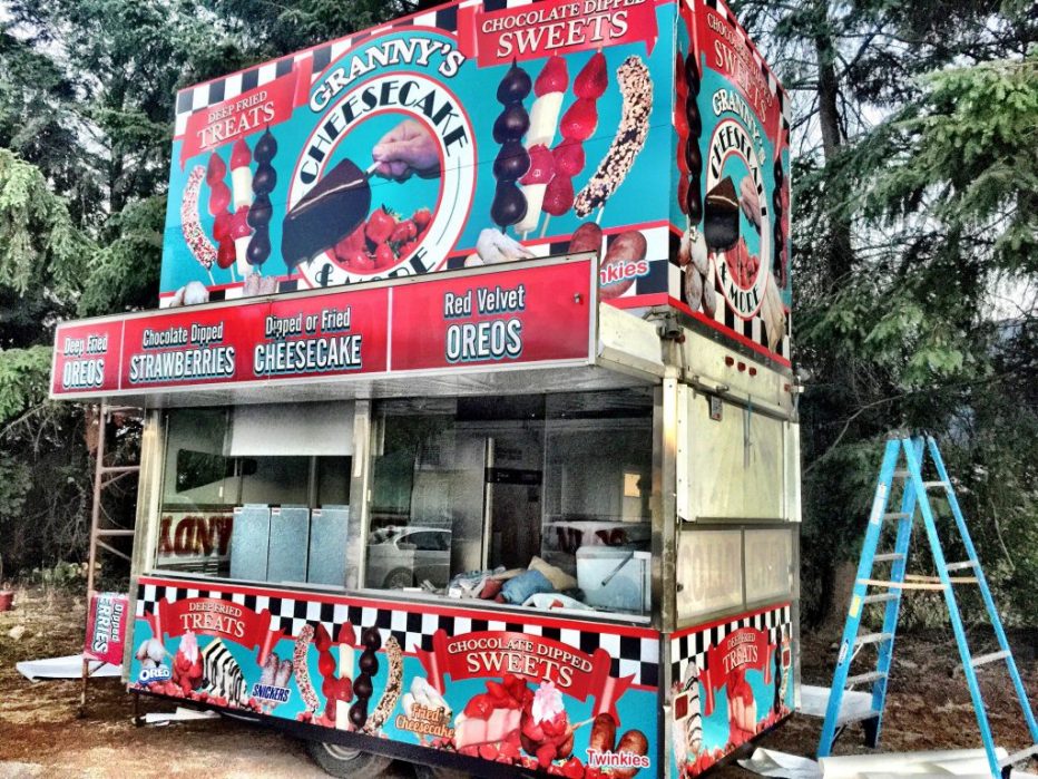 Granny's Cheesecake and More food truck stand wrap