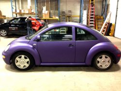 Purple VW Beetle full vinyl vehicle wrap